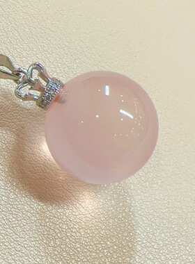 天然粉水晶吊坠19.8mm