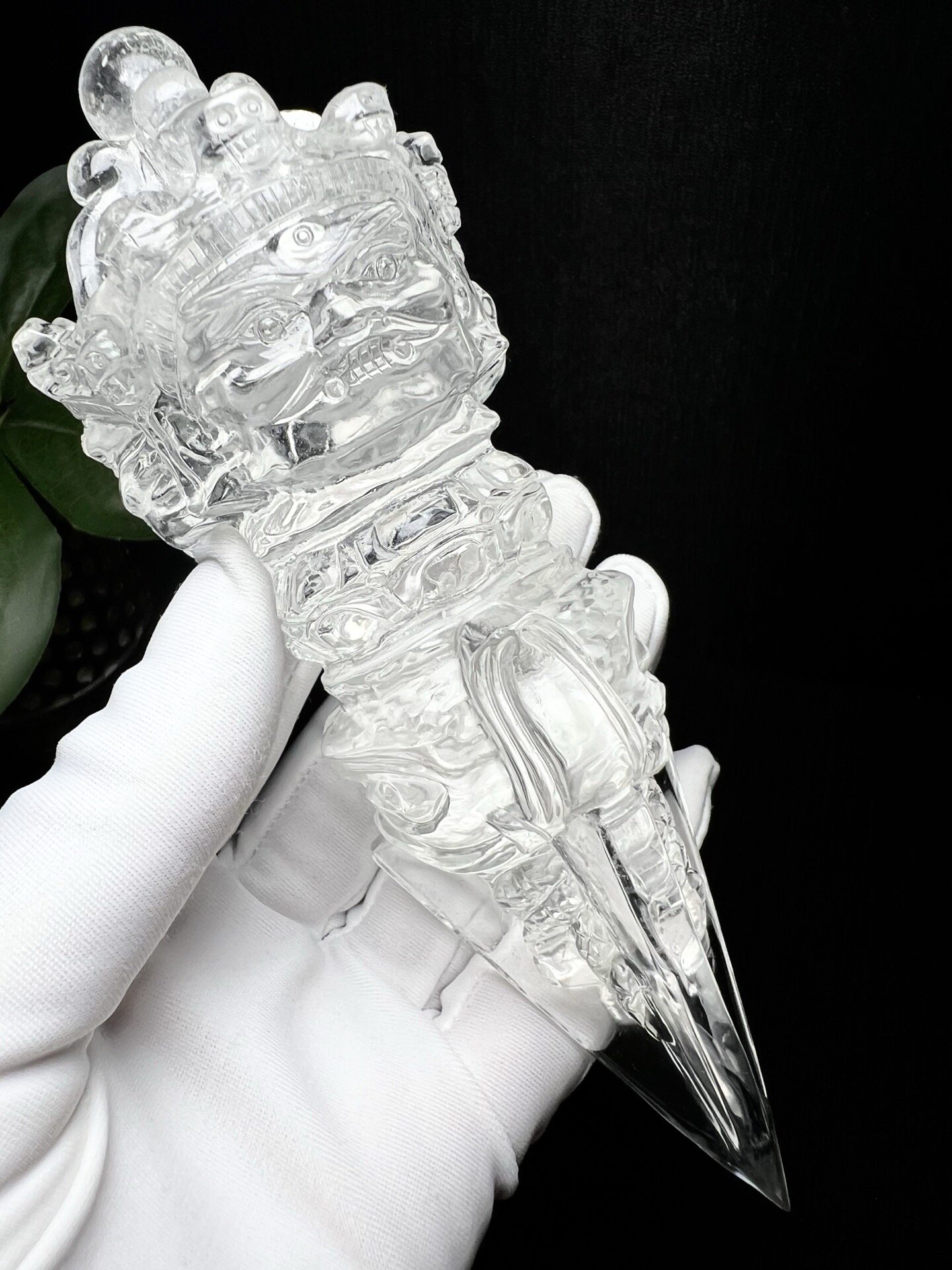 5A天然白水晶普巴金刚降魔杵吊坠黄水晶撅男款车挂女款