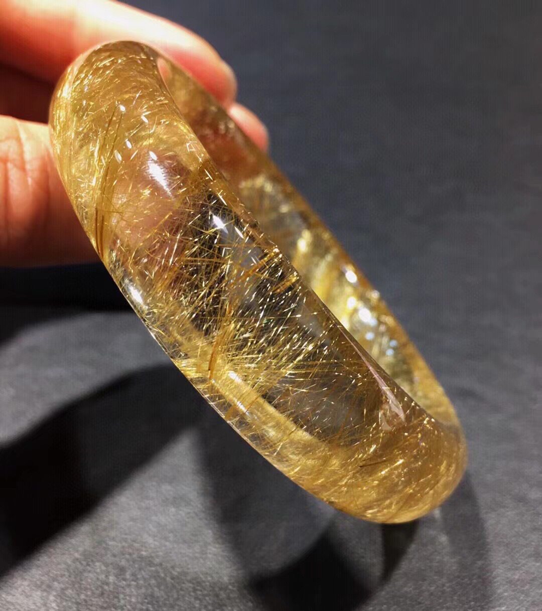 天然钛晶手镯金发晶手链原石猫眼紫钛黑超七铜顺发手镯钛金手镯