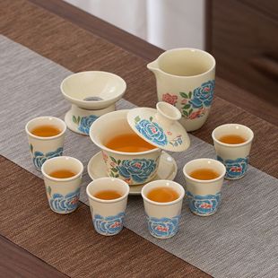 家用2025新款 盖碗功夫茶具套装 轻奢高档年轻人办公专用泡茶壶茶杯