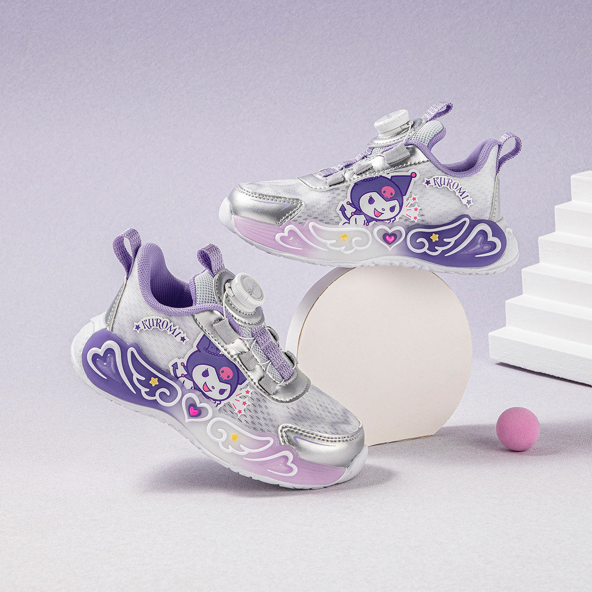 凯蒂猫童鞋旋转扣网面鞋夏女童新款透气库洛米轻便休闲单网运动鞋