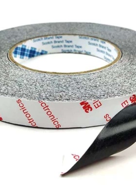 3M9448HKB黑色棉纸0.15mm厚耐高温双面胶带铭牌装饰品粘贴