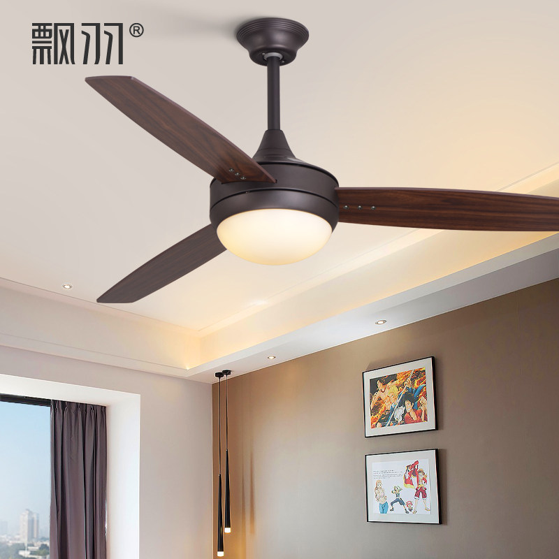 极简北欧吊扇灯现代简约家用电扇吊灯客厅餐厅风扇灯日式带灯吊扇_虎窝淘