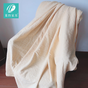 外贸老式全棉毛巾毯 纯棉线毯空调毯子 棉麻风纯色盖毯午睡夏凉毯