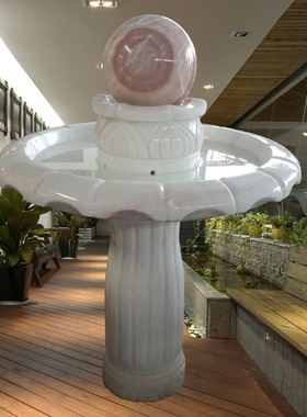 招财摆件白色风水球工艺品