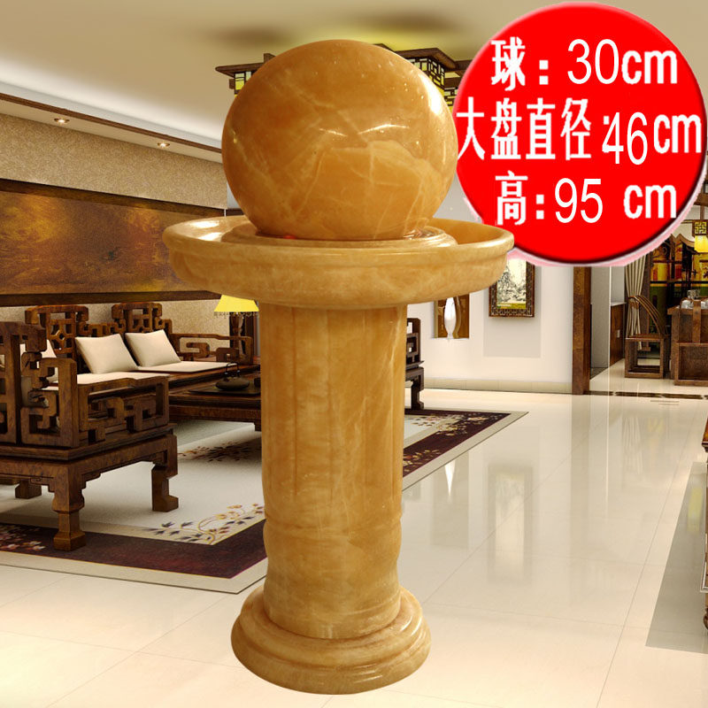 简约经济款单层光盘罗马柱 球30光盘46高95厘米黄玉风水球