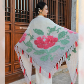 雪球diy手工编织丁达尔浮香披肩材料包针织钩花流苏三角围巾外搭