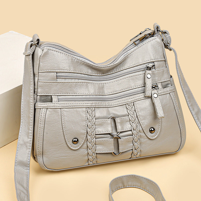 软皮质感包包女2026新款简约气质百搭妈妈包潮流大容量单肩斜挎包