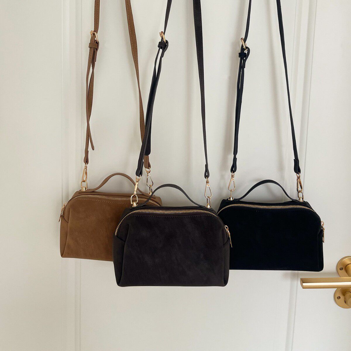 2026新款精致手提小方包百搭单肩斜挎包高级感复古磨砂小包包女