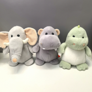 女生可爱呆萌恐龙毛绒玩具大象公仔儿童安抚玩偶生日礼物河马驴熊