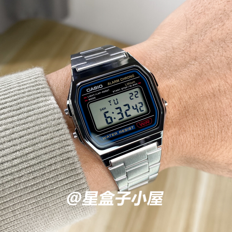 卡西欧casio小方表小方块a158wa1 a159wa a168wa电子手表男女小表