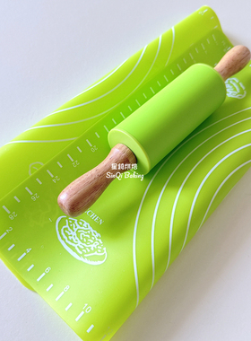 出口 儿童用硅胶揉面垫擀面垫子擀面杖套装面板家用和面烘焙案板