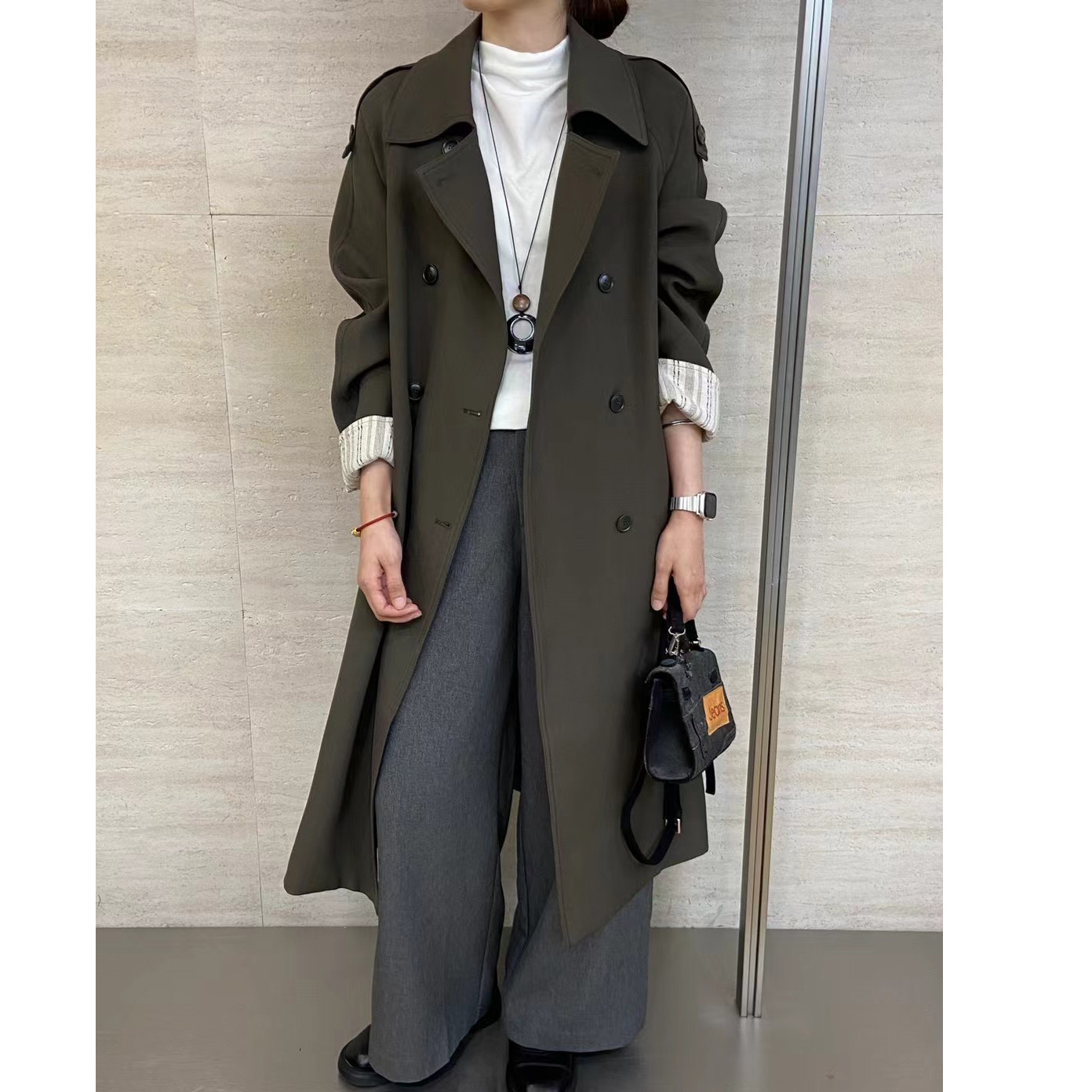 梵客高级感英伦风双排扣风衣