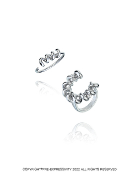 Pre expressivity前置表达螺旋开口戒套装 简约轻奢小众设计感