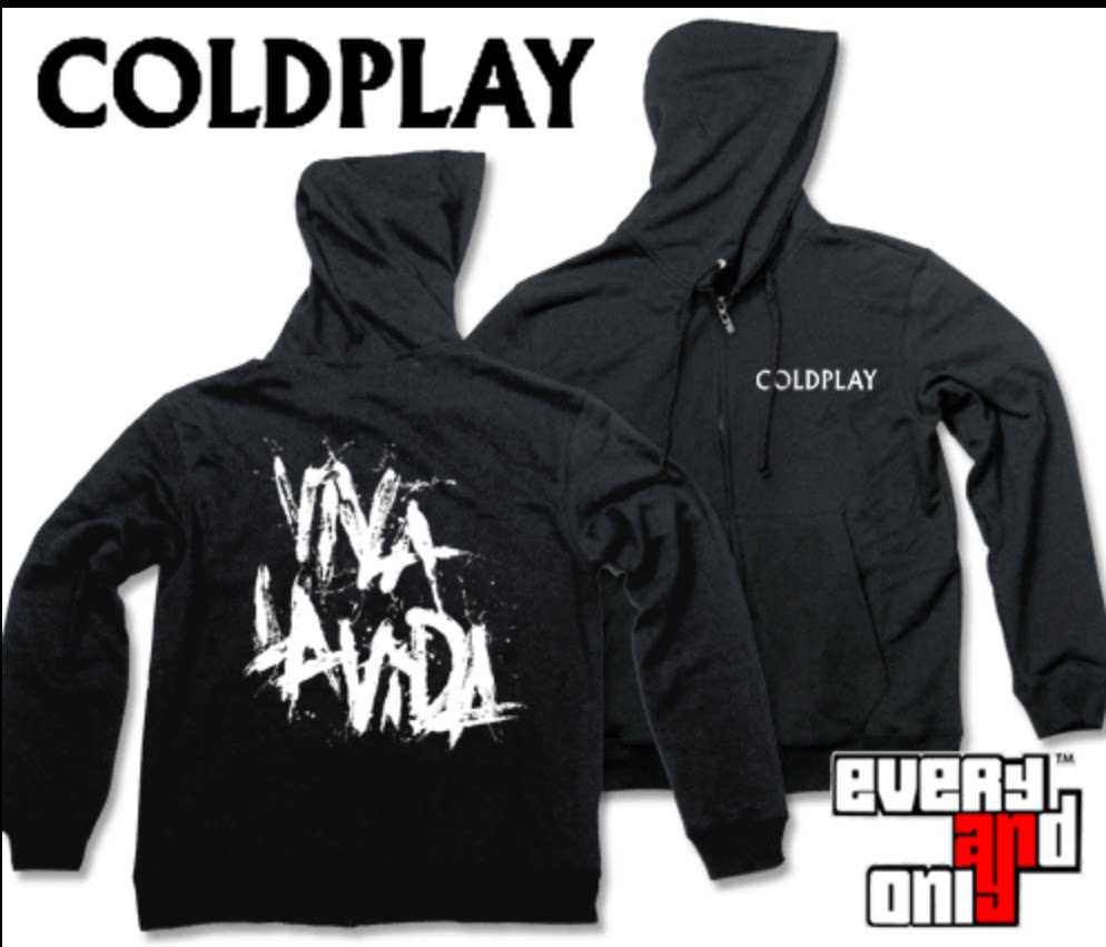 coldplay酷玩乐队viva la vida男女中性拉链连帽卫衣外套开衫摇滚