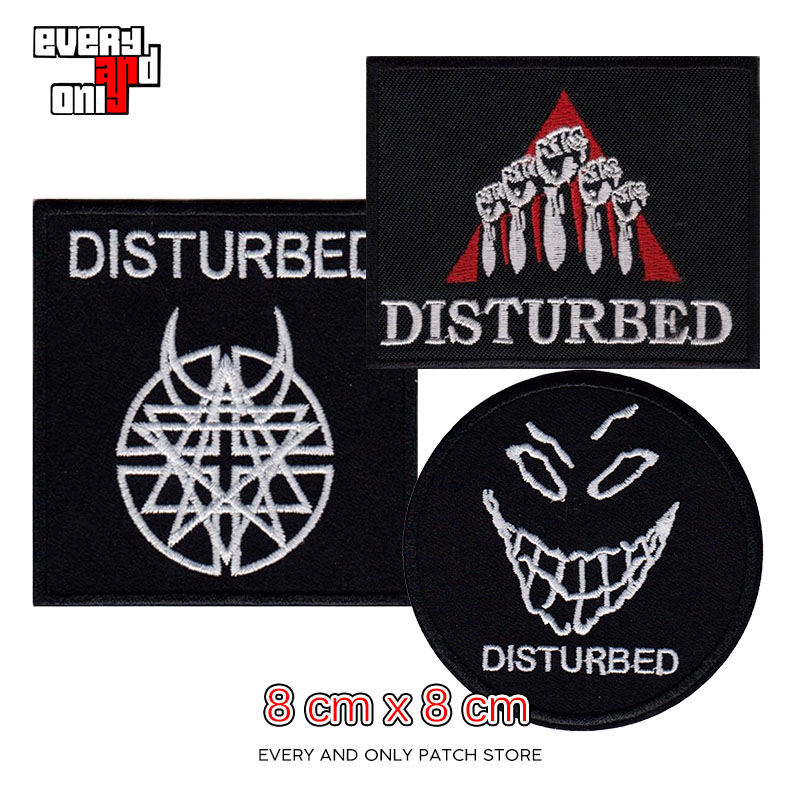 Disturbed金属乐队Thrash Metal刺绣补丁背标布标布贴可定制PATCH