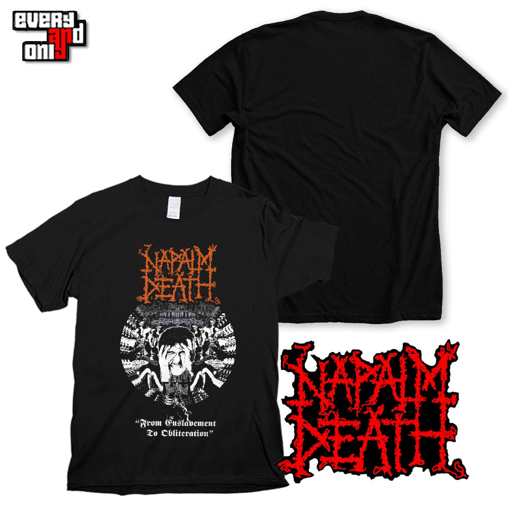 napalm death死亡金属乐队from enslavement to obliteration t恤