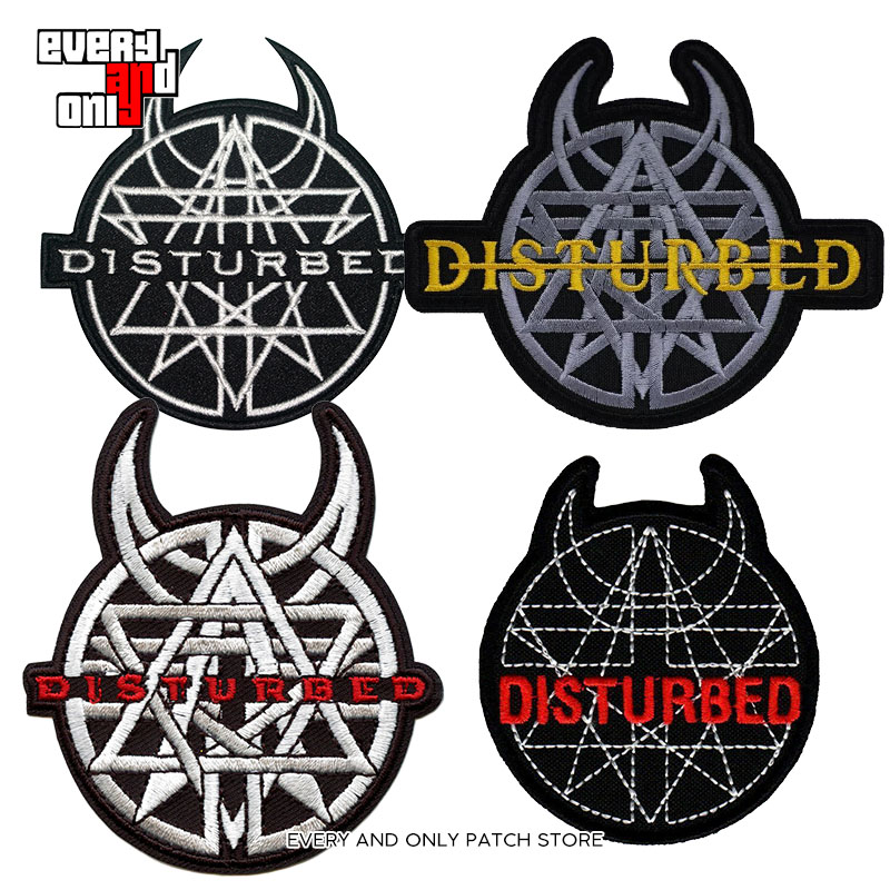 Disturbed美国鞭打乐队LOGO立体刺绣补丁多款背标布标布贴PATCH