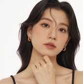 款 PDO 经典 金色麻花金属耳环高级感精工极简圈圈耳饰复古耳圈耳环