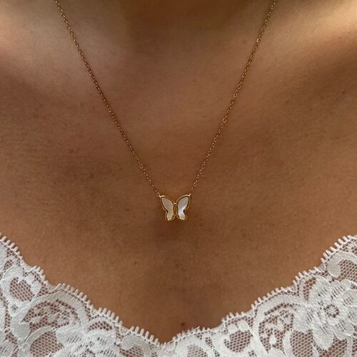 钢贝母钢女项链简约百搭