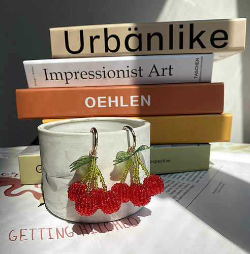 inspdo春季樱桃欧美风度假耳坠