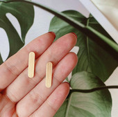 PDO 冷淡ins几何竖杠COS风哑光拉丝磨砂简约轻奢chic小众个性 耳环