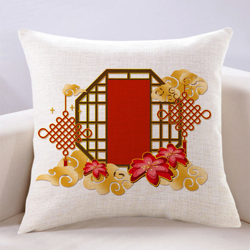 新中式红木家具客厅沙发抱枕套含芯卧室靠垫简约文艺小清新大靠枕