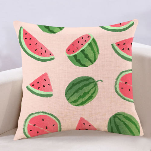 清凉一夏水果抱枕简约网红西瓜靠垫棉麻小清新可爱床上办公午睡枕