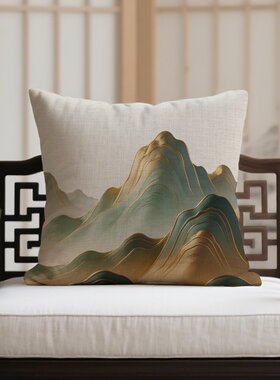 现代新中式靠山寓意江山抱枕