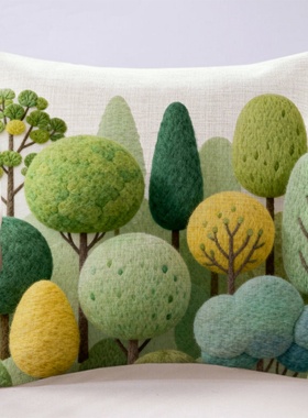 现代小清新治愈系绿色抱枕卧室靠垫客厅沙发大靠背车载床上飘窗枕