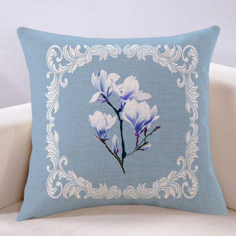 复古欧式玉兰花典雅客厅沙发抱枕高端靠背卧室飘窗靠枕套含芯靠背