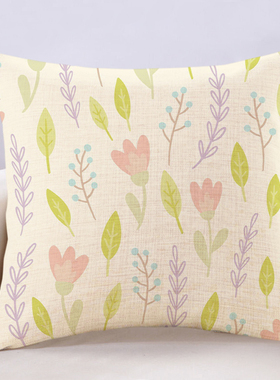 北欧抱枕ins轻奢风田园小清新简约沙发靠垫文艺绿色植物棉麻枕头