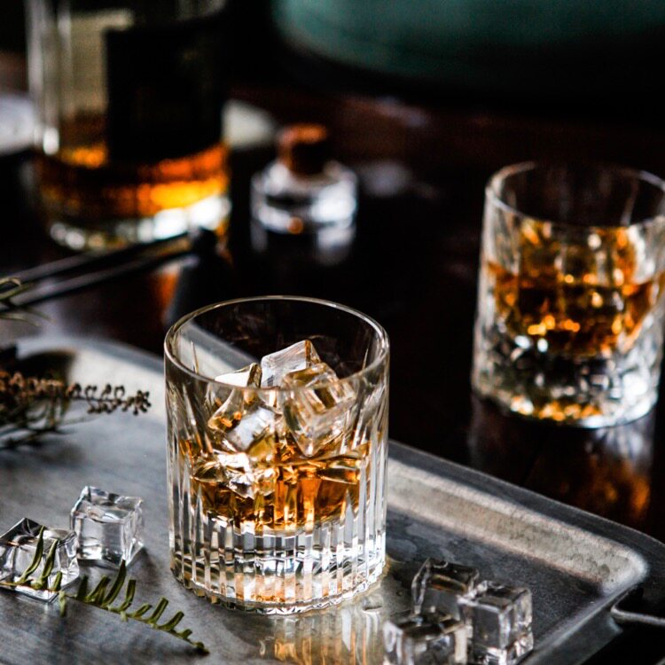 考工茶事溪山手工切割水晶威士忌酒杯高端whisky杯切子