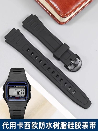 适配卡西欧手表带W-800H F-91W/94/84/105 W-217H/59树脂硅胶表带