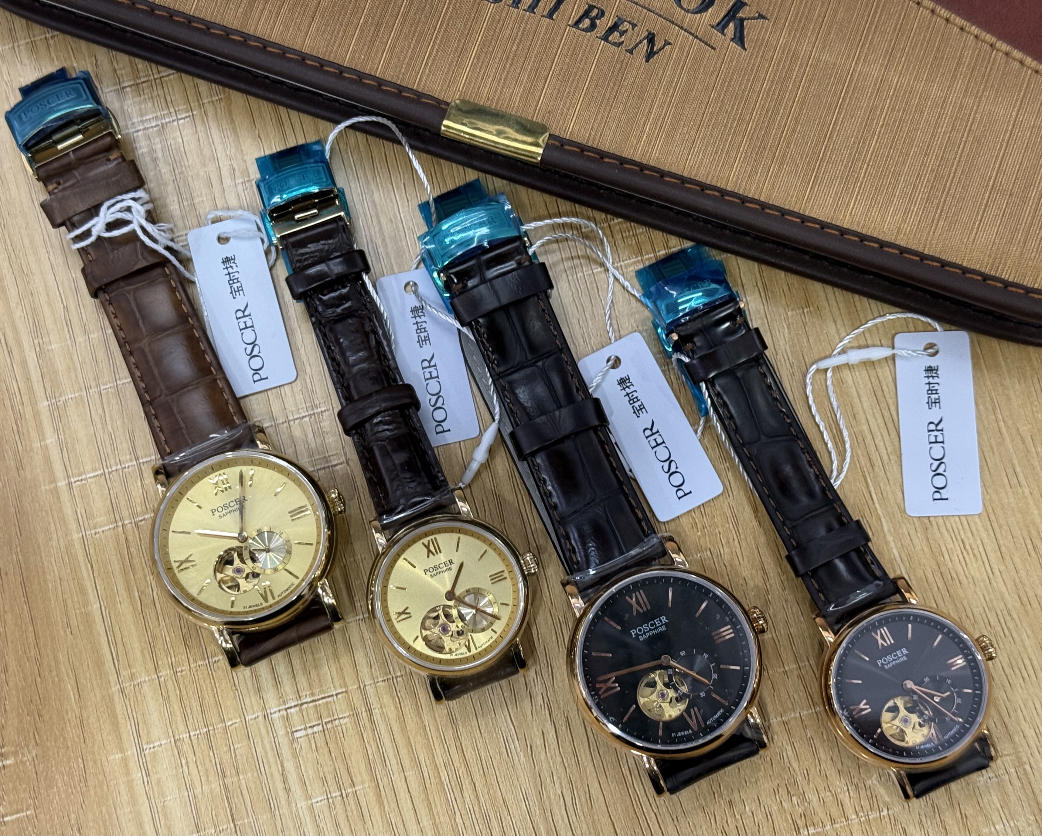 poscer宝时捷手表女简约潮流全自动机械表情侣保时捷防水镂空6081