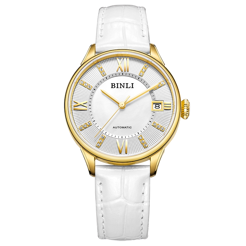 binli宾利表6059皮带全自动机械手表男女款时尚休闲