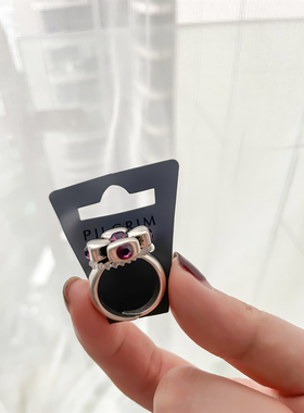 丹麦珠宝设计款重工水钻花朵戒指