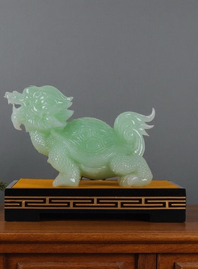 玉石龙龟摆件龙头龟招财乔迁礼物