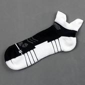 篮球运动袜精英男士 棉加厚毛巾底黑白中低帮耐用跑步中短筒休闲袜