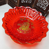 果盘水晶莲花供盘礼佛贡品盘供桌佛前高脚水晶托盘贡盘上供贡品盘