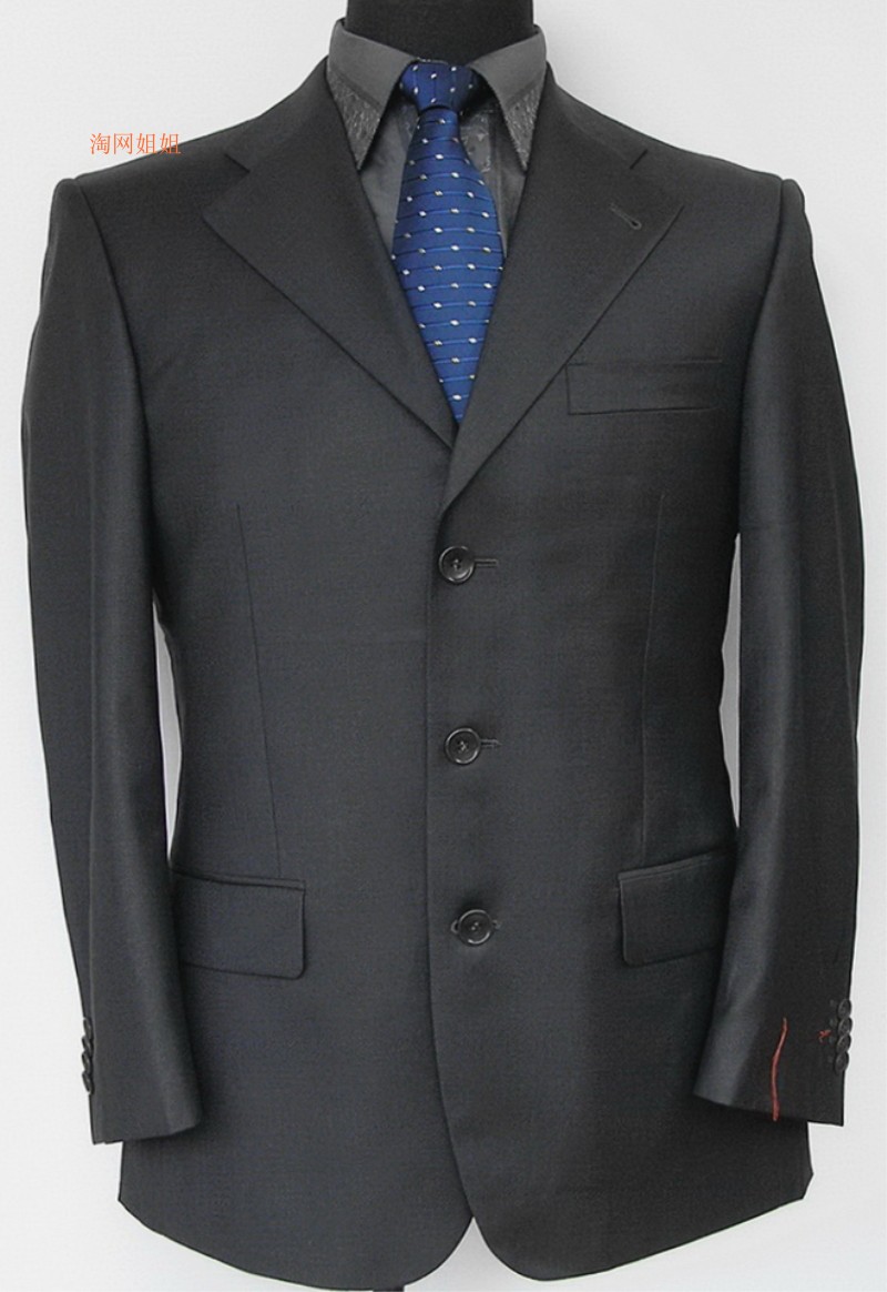 报喜鸟a灰色纯羊毛商务西服秋季