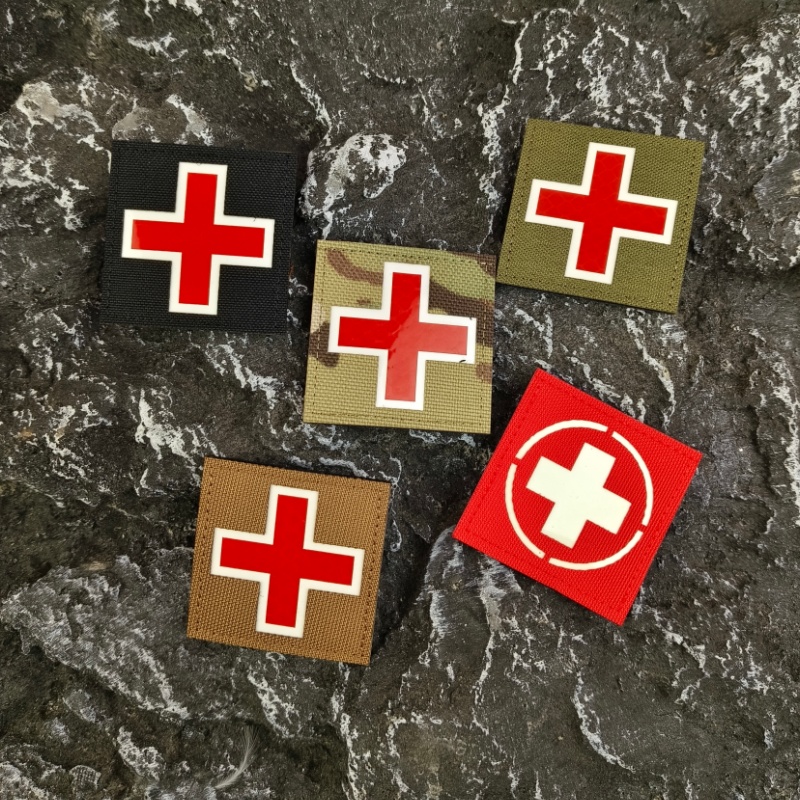 反光红十字医疗魔术贴章夜光徽章