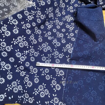 传统手工艺蓝印花布1.2米宽 全棉桌布 窗帘 厚款小碎花复古门帘子
