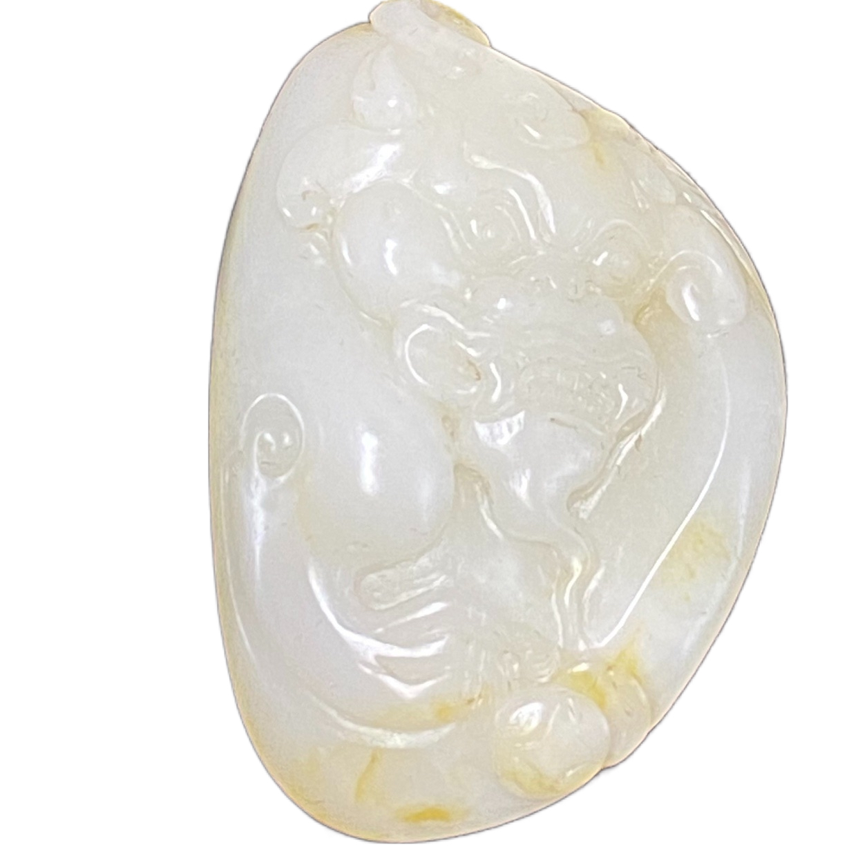 籽料羊脂白玉貔貅56克奇石玉和田青沙枣原石玉和田籽料玉石和田玉