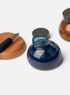 预d日本kakimori新设计感歪脖瓶彩色蘸水笔钢笔非碳素35ml墨水