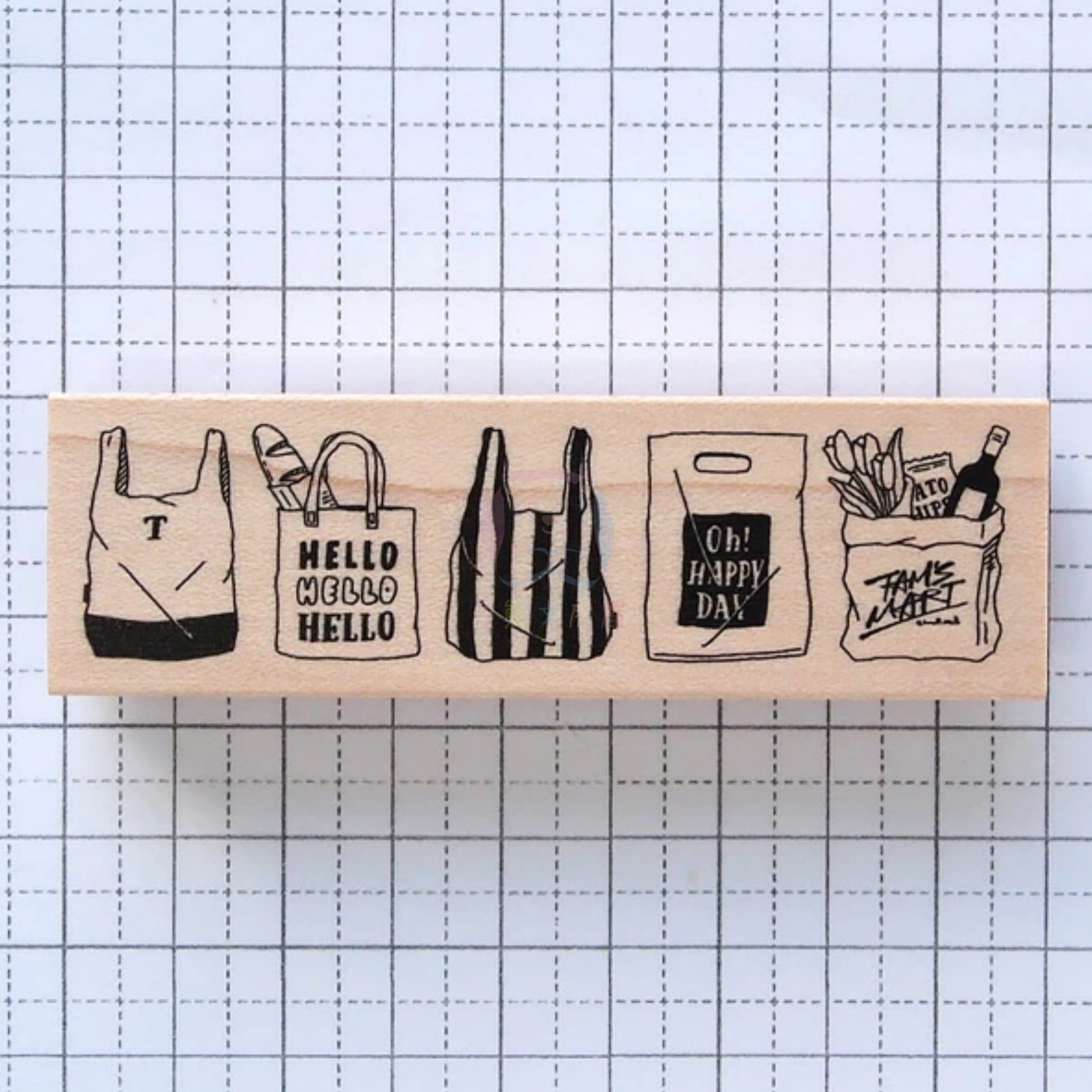 日本Tams works新款ins风木质印章购物袋合集手账印章文具展限定