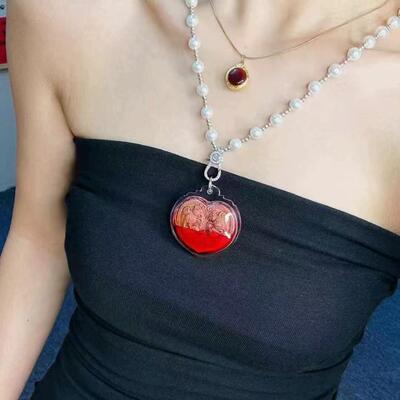 泰国佛牌正牌阿赞诺拉普红色爱心型人缘鸟 泰牌心型吊坠挂件
