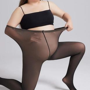 大码连裤袜秋冬季假透肉黑色加绒加厚女士光腿神器一体打底裤丝袜