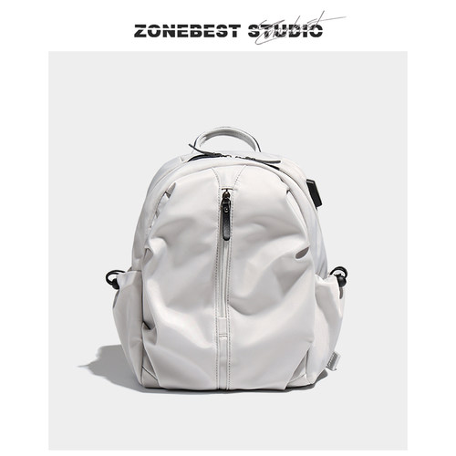 ZONEBEST轻便防水双肩包男女日常通勤简约风电脑包大容量旅行背包