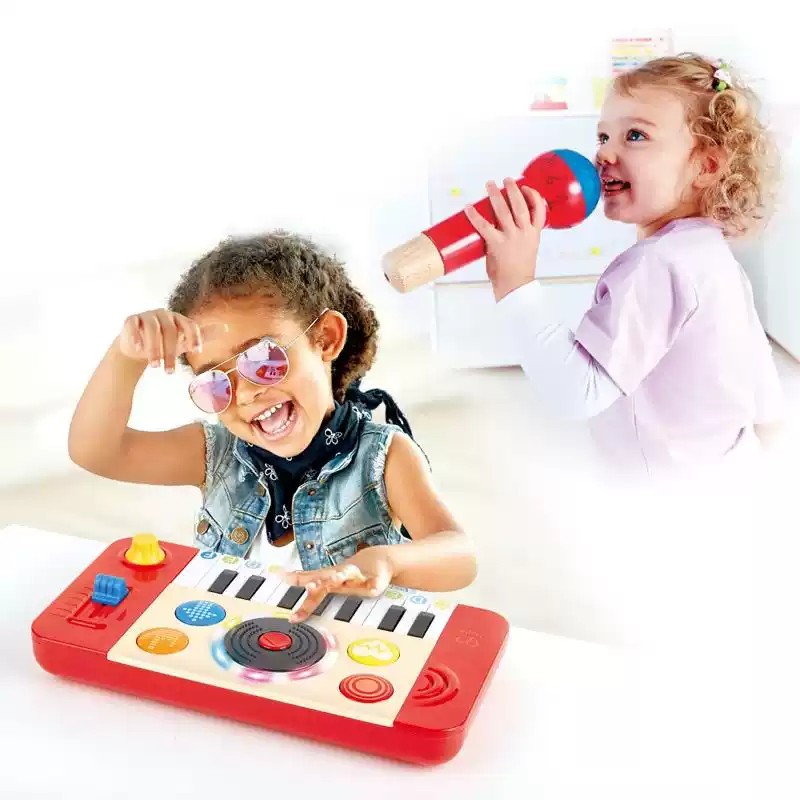 Hape麦克风话筒发光DJ打碟混音台